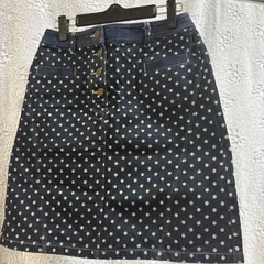 【極美品】Lサイズ　ホコモモラ byシビラ　デニムスカート　ドットスカート