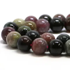 ○1連販売○トルマリンミックスAA【丸玉】12mm【天然石 ビーズ パワーストーン】