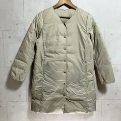 無印良品 ノーカラー ダウンコート ロング ダウンジャケット アウター M ライトダウン 軽量 グレー レディース SG369-5