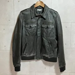 レザー ジャケット 豚革 ピッグレザー ピッグスキン アウター M ブラック 黒 メンズ SG371-3