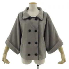 N.Natural Beauty Basic N.ナチュラルビューティーベーシック ジャケット アウター ドルマンスリーブ 七分袖 ダブル シンプル グレー