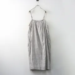 サマンサモスモス Samansa Mos2 SM2 ギンガムチェックキャミワンピース F‖グレー×ホワイト ドレス ロング ギャザー【2400014689150】