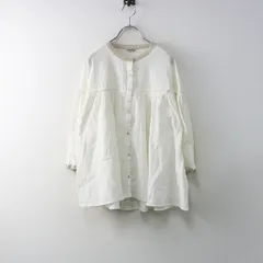 サマンサモスモス Samansa Mos2 SM2 配色ギャザーブラウス F‖オフホワイト トップス フリル 長袖 ワイド ゆったり【2400014689211】