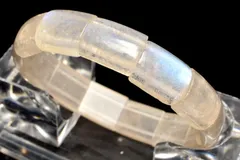 【１点物】スリランカ産 ピンクブルームーンストーン　13-14x12mm　バングル パワーストーン 天然石 _MC1033