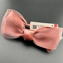 【新品】 定価2090円 ヘアアクセサリー バナナクリップ ピンク リボン レディース キレイ 上品 大きめ◆