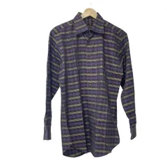 ETRO(エトロ) 長袖シャツ サイズ41 メンズ - パープル×グレーベージュ×黒 チェック柄