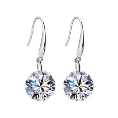 キラキラ　フックピアス　CZ ジルコニア　シルバー　S925刻印【両耳セット】