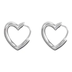 横開き　ハート　フープピアス　シルバー【両耳セット】