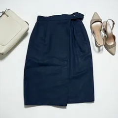 COMME CA DU MODE コムサデモード　スカート　ネイビー　ラップスカート　巻きスカート　タイトスカート　オフィス