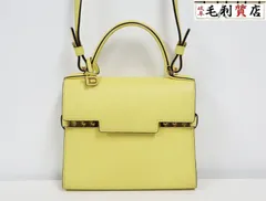デルヴォー DELVAUX タンペート スモール イエロー カーフレザー ゴールド金具 美品 2WAYバッグ バッグのサムネイル