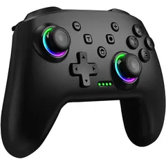 Switch コントローラー 9色RGBライト 光る スイッチコントローラー プロコン マクロ機能 背面ボタン付き 無線 スリープ解除 TURBO連射 1000mAh大容量 Switch/Lite/OLED/Android/IOS/PC対応 0