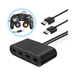 「アップグレード版」Tukebon switch用GCコントローラ変換アダプタ GCコントローラー接続タップ ニンテンドー ゲームキューブ コントローラ接続タップ ４ポート 最大８人同時にプレイ 大乱闘スマッシュブラザーズ対応 switch OLED/Sw 0