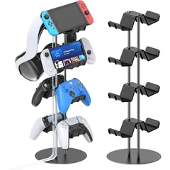 ゲームコントローラー収納ラック 4層対称設計 同時に8つ収納可能 Kytok コントローラー スタンド 組み立て簡単 ヘッドホンスタンド PS5/PS4/Switch/Xboxコントローラー対応 充電ケーブル収納 1