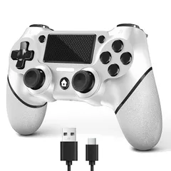 AceGamer ps4コントローラー Bluetooth 無線接続 持ちやすい 握り心地 Turbo連射 6軸ジャイロセンサー機能搭載 二重振動 高耐久ボタン イヤホンジャック付き ps4とps4 proとps4 slimに対応するワイヤレスコントローラ 0