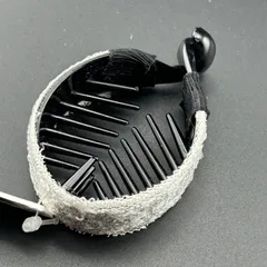 【新品】 定価1540円 ヘアアクセサリー バナナクリップ シルバー×ブラック レディース キレイ 上品 まる 小さめ◆