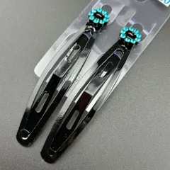 【新品】 ヘアアクセサリー ヘアピン まる パッチン ブルー レディース キレイ◆