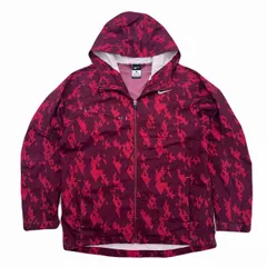 ナイキ NIKE ナイロンジャケット パーカー 薄手 レッド カモフラ柄 メンズ Lサイズ スポーツ