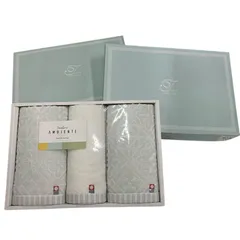 SG00001 新品未使用 今治 フェイスタオル&ウォッシュタオルセット 定価⭐︎¥2.478- A-50300  グリーン コットン 3点まとめ売り