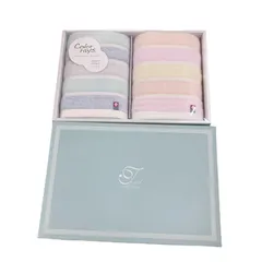 SG00001 新品未使用 タオル 今治産 フェイスタオル 2枚セット ブルー系 ピンク系 ストライプ コットン 6点まとめ売り