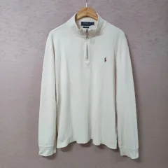 A11-18/POLO RALPH LAUREN(ポロラルフローレン) ベージュ ハーフジップ Tシャツ メンズ