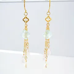 3月誕生石アクアマリン揺れるピアス