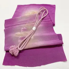 ［5951］帯締め 帯揚げ セット 舞桜文様 縮緬 正絹 着物 帯絞め