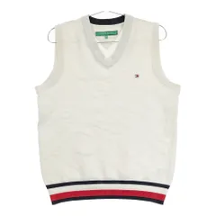 サイズ：M TOMMY HILFIGER GOLF トミー ヒルフィガーゴルフ  ニットベスト 総柄 ホワイト系 [240101563089] ゴルフウェア メンズ ストスト