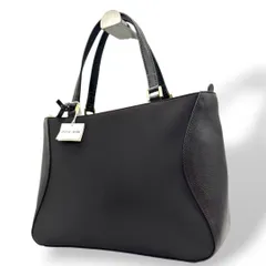 ハナエモリ ハンドバッグ 茶 ワンショルダー ナイロン レザー s16 トートバッグ ダークブラウン ゴールド金具 肩掛け可 肩かけ可 本革 HANAE MORI