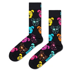 【新品・未使用】 靴下 メンズ Happy Socks ハッピーソックス ブランド おしゃれ かわいい クルー丈 ミドル丈 ソックス くつ下 可愛い 綿 コットン 綿混 カジュアル マルチ 派手 総柄 犬 アニマル柄 ブラック 黒 10201110-98