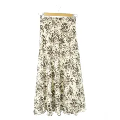 ミラオーウェン Mila Owen シフォンジョーゼットナロースカート ロング 花柄 総柄 ウエストゴム 0 S 白 アイボリー 09WFS231131 /AO4 ■GY99