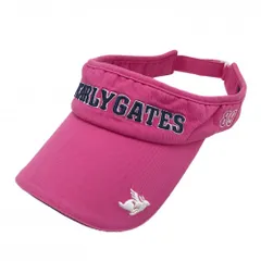 パーリーゲイツ サンバイザー ピンク×ネイビー 立体ロゴ刺しゅう M  ゴルフウェア PEARLY GATES