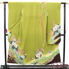 Y7345 振袖 襦袢付き 袷 黄色 桂由美 - メルカリ