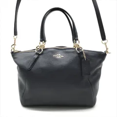 超美品 COACH コーチ レザー 2WAY ハンド ショルダー バッグ ネイビー レディース ブランド 鞄 BAG r388
