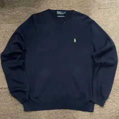 (L) POLO ポロ ラルフローレン ピマコットン Vネック ニット