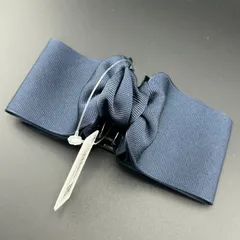 【新品】 ヘアアクセサリー 定価1760円 バンスクリップ ネイビー リボン 大きめ シンプル レディース◆