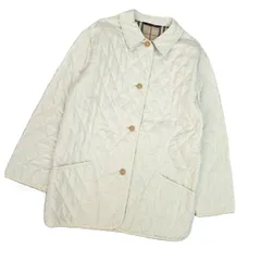 BURBERRY バーバリー キルティングコート ノバチェック ロング丈  その他アウター レディース ポリエステル アイボリー 中古