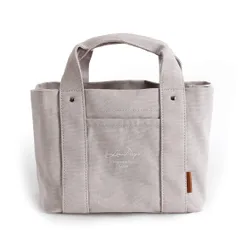 [スタイルオンバッグ] ミニトートバッグ レデイ―ス トートバッグ キャンバス 3つ仕切り (ライトグレー) [並行輸入品] 