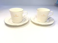 Giovanni Valentino　ジョバンニ ヴァレンチノ　コーヒー　ティーカップ　ソーサー　2個セット　ペアカップ　白色　ホワイト