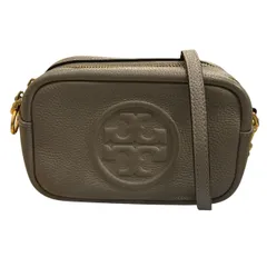 Tory Burch トリーバーチ ペリー ボンベ ミニ バッグ グレージュ ペブル クロスボディ  ロゴ エンボス グレーヘロン ショルダーバッグ ♯1073012823