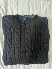 ポロラルフローレン ブラック ケーブル ニット