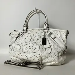 2511-30｜美品｜コーチ オプアート 2WAYハンドバッグ レザー ホワイト