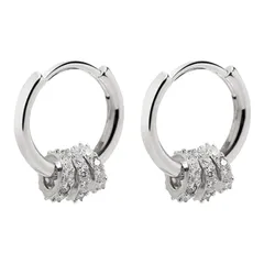 小リング付き　フープピアス　シルバー【両耳セット】