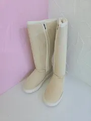 320 (250mm) アイボリー ロング ブーツ レディース ファーブーツ