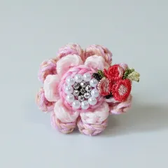お花ブローチ２６.薄ピンク系