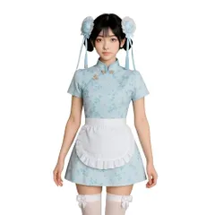 チャイナドレス 白 コスプレ セクシー ミニ 女装 可愛い 全身 セット ロリータ ワンピース コスチューム ホワイト S