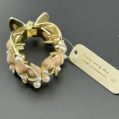 【新品】ヘアアクセサリー ヘアクリップ ゴールド×ピンク 可愛い 花 フェイク パール レディース キレイ◆