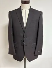 新品未使用　ウォッシャブル　イージーケアスーツ　ダークブラウン　ブラックチェック　春夏秋3シーズン　背中　サイズAB4