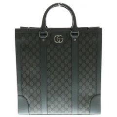 GUCCI (グッチ) GGスプリーム オフィディア 2WAY レザートートバッグ ショルダーバッグ グレー 731793