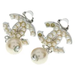 CHANEL (シャネル) ココマーク フェイクパール スイング イヤリング 05V シルバー GP