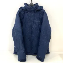 07w8886★ Columbia コロンビア オムニヒート ブーロポイント パス ダウンジャケット メンズ Lサイズ ネイビー WM8142【中古品】